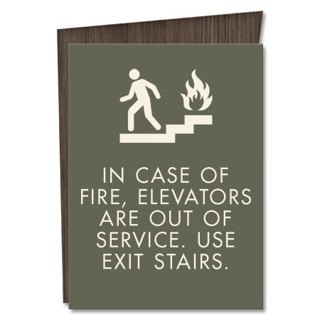 In Case of Fire, Elevators Are Out of Service... w/ No Braille