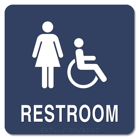Restroom Sign w/ Female & ISA Symbols