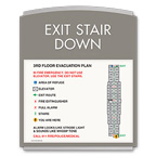 Stairway Egress with Evacuation Map Signs